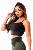 Top Cropped Fitness Academia Preto Basic Alcinha | REF: SV5